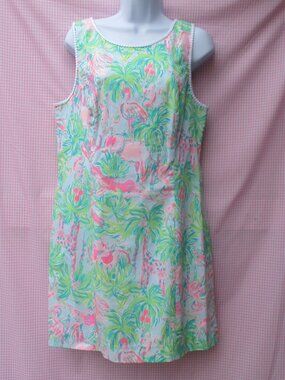 Lilly Pulitzer Seasalt On Parade Shift Dress Sz 12